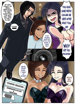 1boy 2girls airhead big_breasts bimbo bimbo_body bimbofication bimbofied blissful body_modification brain_drain brainwashed brainwashing breast_expansion breast_growth breast_growth_(enlargement) breasts breasts_squeezed_together bunny_costume bunny_ears bunny_girl bunnysuit camera cellphone cheating cheating_husband color corruption dark-skinned_female dark_skin divorce dumbification english english_text erasethismail female female_focus femsub forced_transformation happy homophobia housemaid huge_breasts husband husband_and_wife hypnosis identity_death iq_loss male married married_couple mental_transformation mind_control misogyny original original_character personality_change playboy_bunny playboy_bunny_leotard playboy_outfit reality_change reality_warping recording servant smile smiling submissive submissive_female text text_bubble transformation twinning vacant_stare white_body white_skin wife