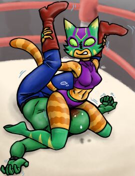 1boy 1girls 2024 4_fingers 5_fingers angry anon anthro anthro_on_top background_character bare_shoulders belt bent_arm bent_leg big_breasts big_eyes biped black_belt black_bracelet blue_bottomwear blue_clothing blue_pants blush blush_lines bodily_fluids boots bottomwear bracelet breasts brown_stripes clothed clothing color_edit colored crop_top dark_belt dark_bracelet detailed_background digital_drawing_(artwork) digital_media_(artwork) dipstick_ears domestic_cat dominant dominant_anthro dominant_female duo_focus ear_markings eyelashes faceless facesitting felid feline felis female female_focus female_on_human female_on_top femdom fighting_ring fingerless_gloves fingers flaminhotcheatoes floor footwear fran_(litterbox_comics) fully_clothed fully_clothed_anthro fully_clothed_female fully_clothed_human fully_clothed_male fur glistening glistening_eyes gloves grabbing_both_legs grabbing_raised_legs green_body green_clothing green_eyes green_fingerless_gloves green_gloves green_handwear green_sclera green_skin group handwear head_turned heavy_blush hi_res human human_on_anthro human_on_bottom humanoid_hands inside interspecies jewelry legs_up legwear light_body light_boots light_bottomwear light_clothing light_crop_top light_fingerless_gloves light_footwear light_fur light_gloves light_handwear light_legwear light_mask light_pants light_shirt light_skin light_stripes light_thigh_highs light_topwear litterbox_comics looking_at_another looking_at_partner looking_down looking_down_at_another looking_down_at_partner lucha_libre_mask luchador lying male male/female male_focus male_on_anthro male_on_bottom mammal markings mask mature mature_anthro mature_female midriff milf monotone_belt monotone_body monotone_boots monotone_bottomwear monotone_clothing monotone_crop_top monotone_footwear monotone_pants monotone_shirt monotone_skin monotone_topwear motion_lines motion_outline multicolored_clothing multicolored_ears multicolored_legwear multicolored_mask multicolored_thigh_highs musk musk_clouds on_back on_bottom on_top orange_body orange_fur panties pants parody pattern_clothing pattern_legwear pattern_thigh_highs plantigrade purple_clothing purple_crop_top purple_shirt purple_topwear red_blush red_boots red_clothing red_footwear redout shirt silhouette sitting_on_another spiked_bracelet spikes sports_mask sportswear straight striped_arms striped_body striped_clothing striped_fur striped_legs striped_legwear striped_markings striped_tail striped_thigh_highs stripes struggling submissive submissive_human submissive_male sweat tabby_cat tail tail_markings thick_thighs thigh_highs third-party_edit three-quarter_view topwear two-tone_clothing two-tone_legwear two-tone_thigh_highs underwear webcomic white_floor wide_hips wrestler wrestling wrestling_mask