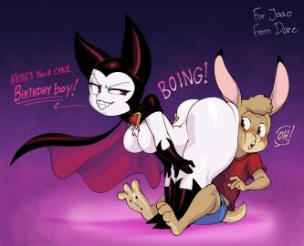 1boy 1girls ass ass_in_face birthday daredemon7000 davina_(daredemon7000) female female_focus female_only hi_res joao_(joaoppereiraus) male oc reference_image shortstack tagme vampire vampire_girl