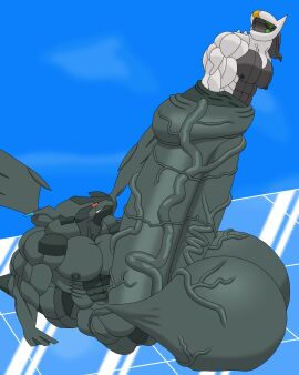 abs absurd_res against_surface anthro arceus balls bara big_balls big_penis black_body black_glans black_nipples cock_vore duo erect_nipples foreskin generation_4_pokemon generation_5_pokemon genitals glans glass green_eyes grin hi_res horn huge_balls huge_cock hyper hyper_balls hyper_genitalia hyper_penis legendary_pokemon male male/male male_only muscular muscular_male muscular_neck navel nintendo nipples nude nude_anthro nude_male on_glass pecs penile penis pokemon pokemon_(species) questionable_consent red_eyes red_sclera saggy_balls secromon sky smile spikes spikes_(anatomy) tail uncircumcised vein veiny_balls veiny_penis vore white_body wings yaoi zekrom