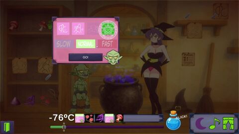 1boy animated black_gloves black_thighhighs blush breasts cg choker closed_eyes colored_skin cowgirl_position elbow_gloves female flask from_side gloves goblin green_skin indoors large_breasts long_hair magic magic_circle nipples nude official_art open_mouth orc pointy_ears potion purple_hair sex sharp_teeth smile sound straddling straight tagme teeth thighhighs video witch_(witch_seed_gsa) witch_seed_(goblin_slave_alchemy)
