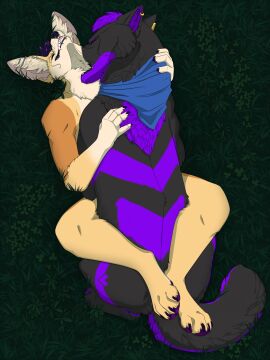 3:4 anthro anthro_on_feral anthro_penetrated barbell_piercing between_legs big_ears bird's-eye_view bite black_hair black_lips blue_kerchief blue_neckerchief canid canine canis cheek_tuft circular_barbell_piercing closed_eyes dipstick_ears duo ear_markings ear_piercing ear_ring ears_back facial_piercing facial_tuft fangs fennec_fox feral feral_penetrating feral_penetrating_anthro fox from_front_position fur grass grey_body grey_fur grey_tail grin hair happy happy_sex hi_res high-angle_view industrial_piercing industrial_piercing_ladder kerchief legs_around_partner lip_piercing lip_ring lips lying male male/male male_penetrated male_penetrating male_penetrating_male mammal markings missionary_position multicolored_ears multicolored_hair multiple_piercings neck_bite neck_tuft neckerchief nose_piercing nude obscured_penetration on_back orange_body orange_fur outside_sex penetration piercing pivoted_ears plant purple_hair purple_markings purple_tail ring_piercing septum_circular_barbell septum_piercing sex short_hair smile tail tan_body tan_fur teeth true_fox tuft two-tone_hair unbreakable-warrior verne_nicolaio wolf zoophilia