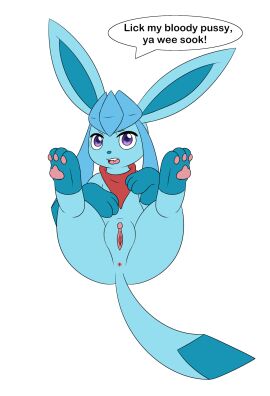 2020 3_toes alpha_channel anus bandana blue_body clitoris detailed_pussy dialogue digital_media_(artwork) eeveelution english_text eyebrows fangs feet female feral friendlyfeesh generation_4_pokemon genitals glaceon hi_res inviting kerchief lady_jane_(friendlyfeesh) legs_up looking_at_viewer lying mostly_nude_female multicolored_body nintendo on_back open_mouth pawpads pink_inner_pussy pink_pawpads plump_labia pokemon pokemon_(species) presenting presenting_pussy purple_eyes pussy quadruped red_bandanna red_kerchief scottish seductive simple_background solo speech_bubble spread_legs spreading tail teeth text toes tongue transparent_background two-tone_body urethra