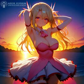 1girls 2025 adult adult_woman aegis_elysium afternoon afternoon_sky ai-generated ai_art ai_generated alternate_breast_size arm_up armpit armpits arms_up big_breasts blushing_at_viewer blushing_female braless breasts cleavage close-up cloud clouds cute day daylight detailed_background detailed_shading dress elbow_gloves fate/stay_night fate_(series) female_focus gloves hair_ornament headpiece hi_res high_quality high_res high_resolution huge_breasts illyasviel_von_einzbern lake lakeside large_breasts light long_hair magical_girl magical_girl_outfit medium_skirt mount mountain mountains nervous night older older_female photoshoot pose pov red_eyes sand seductive_look shiny shiny_skin short_skirt shy skindentation skirt sky solo solo_focus sun sunlight sunset sunset_sky sunshine thick_breasts tiara topless topless_female tree trees upper_body very_long_hair water watermark waves white_hair
