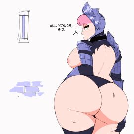 1girls animated armor ass breasts breasts_out cdlum female female_knight knight looking_at_viewer pear_(cdlum) thick_ass thick_thighs