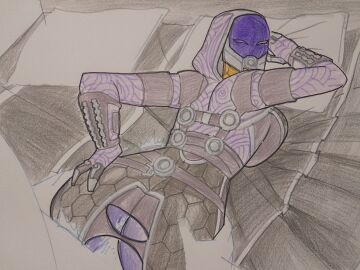 1boy 1girls ambiguous_penetration big_breasts breasts churino6 cum cum_inside female from_behind from_behind_position male masked_female mass_effect penetration penis quarian sex tali'zorah_nar_rayya