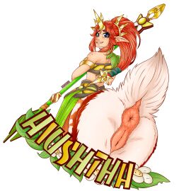 1:1 1girls 2024 absurd_res animal_genitalia animal_pussy anus ass big_anus big_ass big_butt clitoris deer deer_taur dota dota_2 enchantress_(aiushtha) female female_only freckles genitals hi_res horns looking_at_viewer looking_back mammal mammal_taur markings melee_weapon polearm presenting pussy raised_tail scut_tail short_tail smile solo spear spots spotted_body tail taur weapon zuckergelee