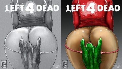 1girls 2d ass big_ass black_and_white cover edit english_text female fingering from_behind large_ass left_4_dead left_4_dead_(series) monochrome oddrich pussy pussy_juice pussy_juice_drip soulstealer666 straight text thick_thighs undead underwear valve video_games wide_hips zoey_(left_4_dead) zombie