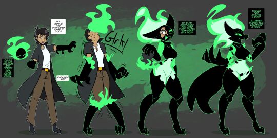 body_invasion demon_girl entropic_imp female fire_hair furry_tail gender_transformation green_eyes male open_mouth oral oral_possession penetration possession tagme_(artist) takeover throat_bulge transformation