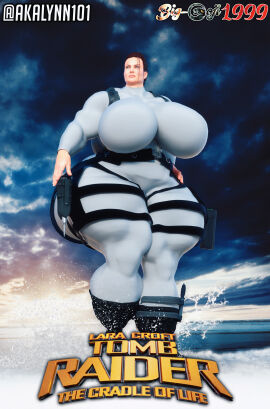 3d akalynn101 ass beach breasts catsuit edit female huge_ass huge_breasts lara_croft lara_croft_(angelina_jolie) muscular tomb_raider water wetsuit