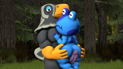 amphibian animal_crossing aquiline avery_(animal_crossing) beak big_dom_small_sub bird blue_body blue_nipples blue_penis blue_skin blue_spots bullfrog butt_focus butt_grab butt_grope chubby chubby_anthro chubby_male closed_eyes dark_blue_skin doggy_style duo eagle erect_penis erection exhibitionism frog gay gay_male gay_sex green_leaves grey_feathers jeremiah_(animal_crossing) muscular muscular_male outside outside_sex penis_in_between_thighs round_thighs shortstack shortstack_femboy small_sub_big_dom spotted_body squiggle_mouth taller_male thick_thighs thigh_job thigh_sex white_feathers white_markings