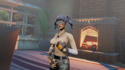 breasts crystal_(fortnite) female fortnite fortnite:_battle_royale scuba_crystal_(fortnite) touching_breast