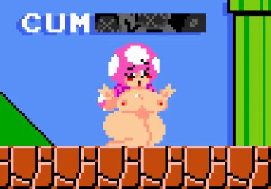 1girls ahe_gao animated blush_stickers cecebell double_v female large_breasts mario_(series) moaning mushroom_girl mushroom_humanoid nintendo nipples nude pixel_art rolling_eyes shortstack super_mario_bros._(nes) tagme thick_thighs toadette tongue tongue_out v visible_breath