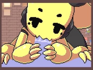 1boy 1girls 2d 4:3 4:3_aspect_ratio akai_(ugokashitari) animated animated_image anthro anthro_focus anthro_penetrated bee bee_girl bee_humanoid black_antennae black_eyebrows black_eyes blowjob closed_eyes closed_mouth closed_mouth_smile closed_smile cum cum_in_mouth cum_inside cumming cumming_from_blowjob cumming_from_oral cumming_in_mouth cumming_inside female/male female_focus game_cg genital_fluids genitalia genitals horizontal_image horizontal_video insect_girl insect_humanoid insectophilia insects longer_than_10_seconds male male/female monster monster_girl multi_arm multi_limb no_sound nsfw oral oral_creampie oral_insertion oral_penetration oral_sex penetration penis princess_and_conquest pull_out pulling pulling_out_penis saliva sex sharp_teeth shiny_arms shiny_claws shiny_skin short_playtime shorter_than_10_minutes shorter_than_30_seconds shorter_than_3_minutes shorter_than_five_minutes shorter_than_four_minutes shorter_than_one_minute shorter_than_two_minutes swallowing swallowing_cum visible_penis visible_penis_shape yellow_body yellow_claws yellow_scales yellow_skin