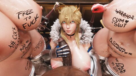 1boy 3d 3girls areolae artoria_pendragon artoria_pendragon_(lancer) big_breasts big_penis big_thighs body_writing breasts busty curvy dark-skinned_male dark_skin fat_cock fate/grand_order fate_(series) female gigantic_breasts guidugalle guimontag handjob huge_breasts huge_cock huge_thighs interracial large_breasts large_penis large_thighs light-skinned_female light_skin long_penis male massive_breasts navel nipples penis pussy standing thick_penis thick_thighs thighs voluptuous