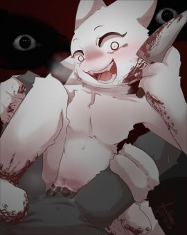 absurd_res animal_humanoid anthro blood_on_face blush bodily_fluids breasts creepy digital_media_(artwork) domestic_cat duo felid feline felis female female_penetrated fu_kawa_(artist) fur fur_breasts furry genital_fluids genitals gore gray_(sprunki) hi_res humanoid_pussy incredibox_mod insane knife looking_at_viewer male male/female mammal nude open_mouth penetration penis pussy sex simple_background smile sprunki tail teeth tongue vaginal_fluids wenda_(sprunki) white_body white_fur