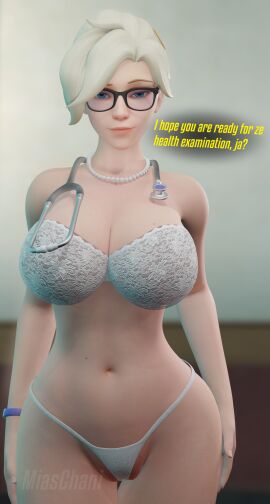 1girls 3d accent angela_ziegler ass big_ass big_breasts blizzard_entertainment blonde_female blonde_hair blue_eyes bra breasts cleavage doctor european european_female female g-string german german_accent glasses hospital imminent_sex looking_at_viewer looking_pleasured mercy miaschani naughty_face overwatch overwatch_2 panties partially_clothed ready_for_sex ready_to_fuck seductive seductive_eyes seductive_look seductive_smile short_skirt solo solo_female solo_focus stethoscope swiss swiss_female text text_bubble thick_thighs underwear wide_hips