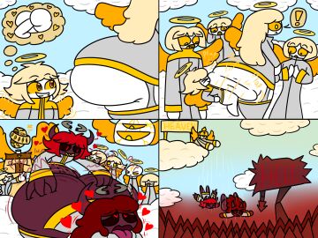 ! 2boys abrahamic_religion anal angel angel_boy angel_wings ass baws_(artist) big_ass big_butt blonde_hair comic cross demon demon_boy femboy heaven heavenly_ass hell huge_ass hyper_ass latin_cross male original original_character original_characters religion size_difference †