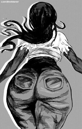 2d 2d_(artwork) ass back_view big_ass big_butt big_thighs black_and_white black_hair black_pants bubble_ass bubble_butt chainsaw_man child_bearing_hips curvy fat_ass fat_butt female hatching_(art) hi_res huge_ass huge_cock huge_thighs jeans male manga melletprout monochrome pants penis simple_background tagme thick_ass thick_legs thick_thighs venus_body voluptuous wide_hips yoru_(chainsaw_man)