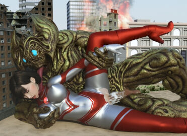 3d alien alien_girl alien_humanoid breasts building building_destruction building_sex city cum cum_in_pussy cum_inside female female_penetrated heroine human losing losing_fight pussy tight_clothing ultraman_(franchise) ultrawoman ultrawoman_katia