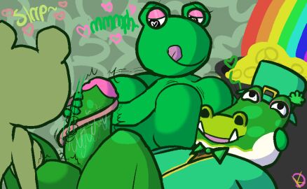 1boy 2girls alligator alligatorid amphibian animal_crossing anthro ass balls ballsack bent_over big_ass big_balls big_breasts big_butt big_penis boots_(animal_crossing) bottomless breast_squish breasts breasts_on_face clothed clothing crocodilian emerald_(animal_crossing) erection female frog furry genitals group handjob heart_eyes heart_symbol humanoid_penis klutzatdusk licking licking_lips looking_pleasured male male/female nintendo oral penile penis penis_awe reptile scalie scrotum sex short_stack smooth_penis spread_legs spreading squish sunny_(animal_crossing) testicles tongue tongue_on_penis toony trio unseen_female_face
