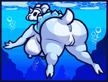 2022 absurd_res air_bubble anthro anus areola ass big_ass big_breasts big_butt blue_anus blue_areola blue_nipples breasts detailed_background female fusion generation_1_pokemon generation_8_pokemon genitals hi_res horn huge_ass huge_butt hybrid_pokemon ice ikakins lapras looking_back multicolored_body nintendo nipples nude nude_female oasis_(void_dew) plump_labia pokemon pokemon_(species) pokemon_fusion puffy_anus pussy shell snom solo spiked_shell spikes spikes_(anatomy) swimming tail thick_thighs two-tone_body underwater water