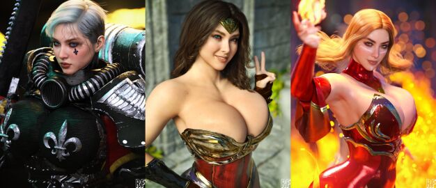 3d 3girls adepta_sororitas amazon ass big_ass big_breasts breasts bust busty chainsword chest crossover curvaceous curvy curvy_figure dc dc_comics demigod demigoddess diana_prince dota dota_2 female female_focus female_only hero heroine hips hourglass_figure huge_ass huge_breasts imperium_of_man justice_league large_ass large_breasts legs light-skinned_female light_skin lina mature mature_female multiple_females multiple_girls power_armor rude_frog sister_of_battle slim_waist superhero superheroine sword themysciran thick thick_hips thick_legs thick_thighs thighs top_heavy valve voluptuous waist warhammer_(franchise) warhammer_40k wide_hips wonder_woman wonder_woman_(series)