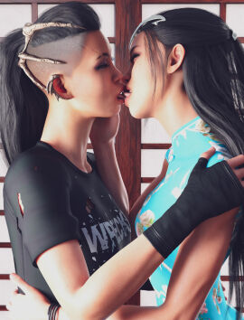 2girls 3d ass black_hair breasts bust busty chest curvaceous curves curvy curvy_figure dark_hair edenian female female_focus hips hourglass_figure incest kitana kiteena kunoichi large_ass large_breasts legs light-skinned_female light_skin mature mature_female mileena mortal_kombat mortal_kombat_1_(2023) netherrealm_studios ninja outworld princess rayalterego23 sisters slim_waist thick thick_hips thick_legs thick_thighs thighs twincest twins voluptuous waist wide_hips yuri