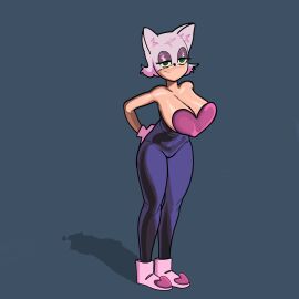 1girls breasts female furry light_skin rouge_the_bat sonic_(series) thick_thighs white_hair