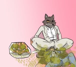 anthro anthro_on_anthro anus bare_ass diane_foxington dominant_male dress_shirt facefart facesitting fart fart_fetish fart_in_mouth farting_in_mouth farting_on_face female female_on_bottom fox furry gas gassy male male/female male_on_top mouth_fart mr._wolf_(the_bad_guys) neck_tie odka one_eye_closed pants ripped_pants sharp_teeth submissive_female the_bad_guys wolf yellow_eyes