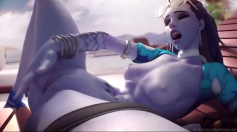 10_seconds 1girls 3d amelie_lacroix animated beach breasts cote_d'azur_widowmaker edited female female_masturbation fingering fpsblyck goonette gooning hoop_earrings human masturbation overwatch overwatch_2 purple_skin shorter_than_10_seconds small_breasts sound sun sunglasses sunglasses_on_head video widowmaker