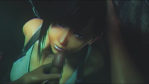 3d 3d_animation animated asian asian_female balls big_cock black_hair blowjob censored censored_penis cock coughing disgusted face_fucking final_fantasy_vii flared_nostrils grossed_out holding_breath holding_head japanese japanese_text lips puckered_lips saliva saliva_drip saliva_string saliva_trail smelly_cock stinky tagme tears tifa_lockhart video