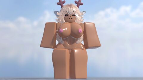 1girls 3d baseplate big_breasts big_thighs breasts female female_focus glasses mealcoffee nude roblox robloxian self_upload standing tagme