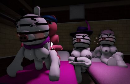 3d 3girls ass big_ass big_breasts breasts female george_(piggy) georgie_(piggy) male nikkipickle penetration penis piggy:_book_2 piggy_(game) roblox roblox_game roblox_studio waiting waiting_for_turn zebra zee_(piggy) zizzy_(piggy) zuzy_(piggy)