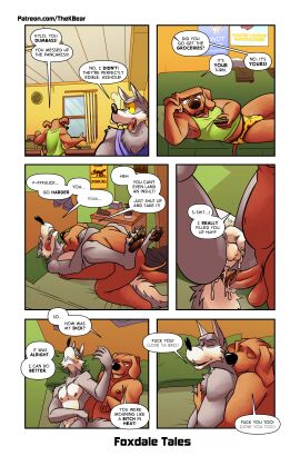 absurd_res after_sex aftercare anal anal_sex anthro armpit_hair armpit_musk balls bloodhound bodily_fluids body_hair canid canine canis claws clothed_to_nude comic cuddling cum cum_in_ass cum_inside dialogue_box domestic_dog doug_chad_(thekbear) foreskin genital_fluids genitals hi_res humanoid_genitalia humanoid_penis hunting_dog kylo_easton_(thekbear) leaking_cum male mammal musk musk_clouds musky_anus musky_armpit musky_balls musky_butt musky_feet musky_penis nipples penetration penis pubes retracted_foreskin scent_hound size_difference speech_bubble thekinkybear toe_claws tongue tongue_out unretracted_foreskin wolf