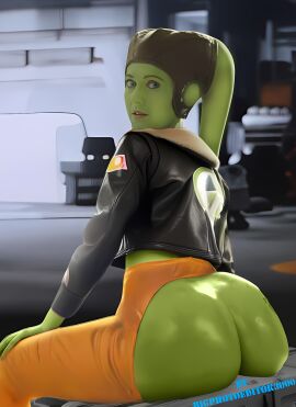 1girls ? actress alien alien_girl ass ass_bigger_than_head ass_cleavage ass_exposed ass_focus ass_out big_ass big_butt bigphotoeditor3000 blue_eyes bubble_butt celebrity disney+ exposed_ass female female_only green_body green_skin hera_syndulla huge_ass huge_butt looking_back mary_elizabeth_winstead ripped_clothing round_ass round_butt sci-fi star_wars star_wars:_ahsoka twi'lek