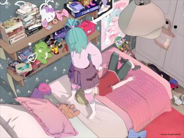 1boy 1girl 3d ai_voice_acted animated ass audible_speech bed bedroom blonde_hair blue_hair bouncing_ass brother_and_sister english_audio facesitting female head_between_legs hello_kitty hood hoodie huge_ass incest jiggle knee_pads looking_down lying on_back original paan panties sanrio shirt shorts siblings simx sitting_on_face sitting_on_person skirt socks sound standing t-shirt talking teasing thick_thighs thighs uncensored underwear upskirt video zack_(simx) zoey_(simx)