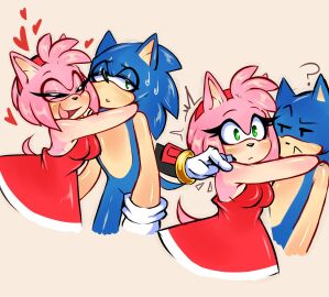 amy_rose anthro curious disinterested female hearts_around_head mayghely not_porn shadow_the_hedgehog shoulder_tap sonic_(series) sonic_the_hedgehog source_request