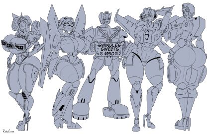 1boy 4girls big_breasts breasts bumblebee_movie decepticon female lyzack male robocream robot_girl shadow_striker shatter_(transformers) slipstream swindle_(transformers) thick_thighs transformers transformers_animated transformers_cyberverse