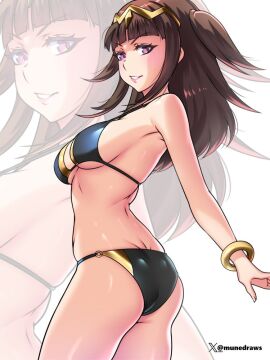 1girls anime anime_style bikini black_hair breasts butt cleavage etchimune female fire_emblem light-skinned_female light_skin looking_at_viewer munedraws solo solo_female solo_focus tagme tharja_(fire_emblem)