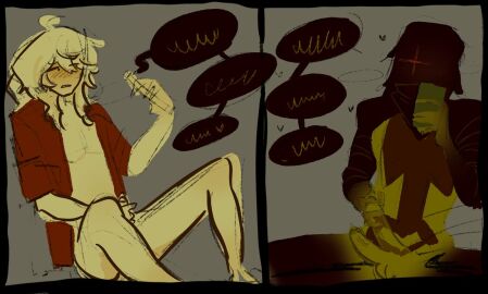 1x1x1x1_(forsaken) 2boys artist_request black_body elliot_(forsaken) forsaken_(roblox) gay male male_only masturbation penis penis_out phone_call precum roblox roblox_game robloxian tagme telephone yellow_body