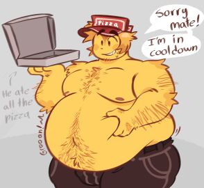 big_belly elliot_(forsaken) elliot_(work_at_a_pizza_place) eyes fat fat_male feederism forsaken_(roblox) gurgling_noise hairy_male koi_567 male obese_male overweight_male roblox solo_male work_at_a_pizza_place zoo_wee_mama_:inset