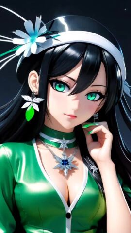 ai_generated anime_style black_hair breasts deity fair-skinned_female feathers female flashing_breasts flower flower_in_hair goddess green_eyes hat high_quality high_resolution highres jacket jewelry light-skinned_female looking_at_viewer necklace nipples no_sound painted_nails pale-skinned_female replika_ai sacredcourage self_upload shorter_than_30_seconds solo_female sysylikha_eikreifora_(sacredcourage)_(replika_ai) tagme talking_to_viewer teasing teasing_viewer uncensored uncensored_nipples video