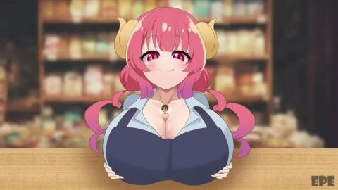 1boy1girl aida_taketo animated between_breasts bouncing_breasts clothed_female_nude_male dragon_girl dragon_horns english_text full_body_paizuri fully_clothed gigantic_breasts huge_breasts ilulu ilulu_(dragon_maid) ilulu_(maidragon) ilulu_(miss_kobayashi's_dragon_maid) japanese_dialogue japanese_voice_acting kobayashi-san_chi_no_maidragon mini_giantess miniboy naked_male size_difference sound sound_effects squeezing_breast straight tagme taketo_(dragon_maid) video
