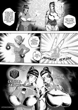 baldur's_gate_3 chaosmelon comic goblin greyscale huge_ass huge_breasts hypnosis lae'zel magic mind_control shadowheart tagme venus_body