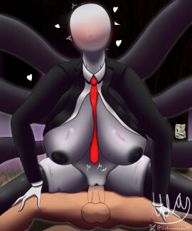 absurd_res big_breasts big_dom_small_sub blush bodily_fluids breasts clothing creepypasta dominant duo eldritch_being eldritch_humanoid faceless faceless_character faceless_female featureless_face female female_on_human genital_fluids genitals hi_res human humanoid larger_female leggings legwear looking_pleasured male male/female mammal marble_hornets monster monster_on_human necktie penetration penile penile_penetration penis pussy rule_63 sex size_difference slenderman slenderwoman smaller_male spread_legs spreading suit suit_jacket tentacle thick_thighs unknownlemon vaginal_fluids vaginal_penetration vulva white_body