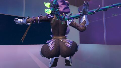 3d ass ass_focus big_ass breasts epic_games female fortnite gun kneeling medium_breasts mod pose raven_team_leader screenshot sideboob squatting thick_ass topless voluptuous weapon