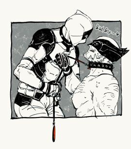 2boys arm_hair azuko_(@zuco) beard belt bodysuit chest_hair clenched_teeth collar deadpool deadpool_&_wolverine_(2024) english_text facial_hair gay gloves heart holding holding_leash leash looking_at_another male male_focus male_only marvel marvel_cinematic_universe marvel_comics mask monochrome multiple_boys multiple_males muscular muscular_male nipples pectorals short_hair spiked_collar spikes superhero_costume sweat teeth topless_male utility_belt wolverine_(x-men) x-men yaoi