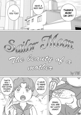bishoujo_senshi_sailor_moon black_and_white comic eating_food english english_text female incest manga monochrome mother_and_daughter sailor_moon tdf usagi_tsukino yuri