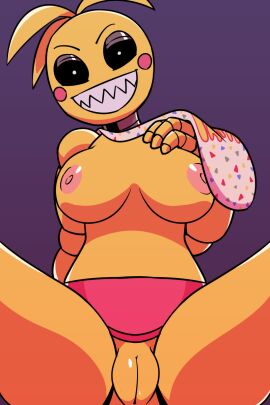 1girls animatronic anthro avian bird chicken clothing clothing_aside dangerlicks female female_only five_nights_at_freddy's five_nights_at_freddy's_2 galliform gallus_(genus) hi_res machine nipples phasianid robot scottgames sharp_teeth solo solo_female solo_focus spread_legs spreading teeth toy_chica_(fnaf)